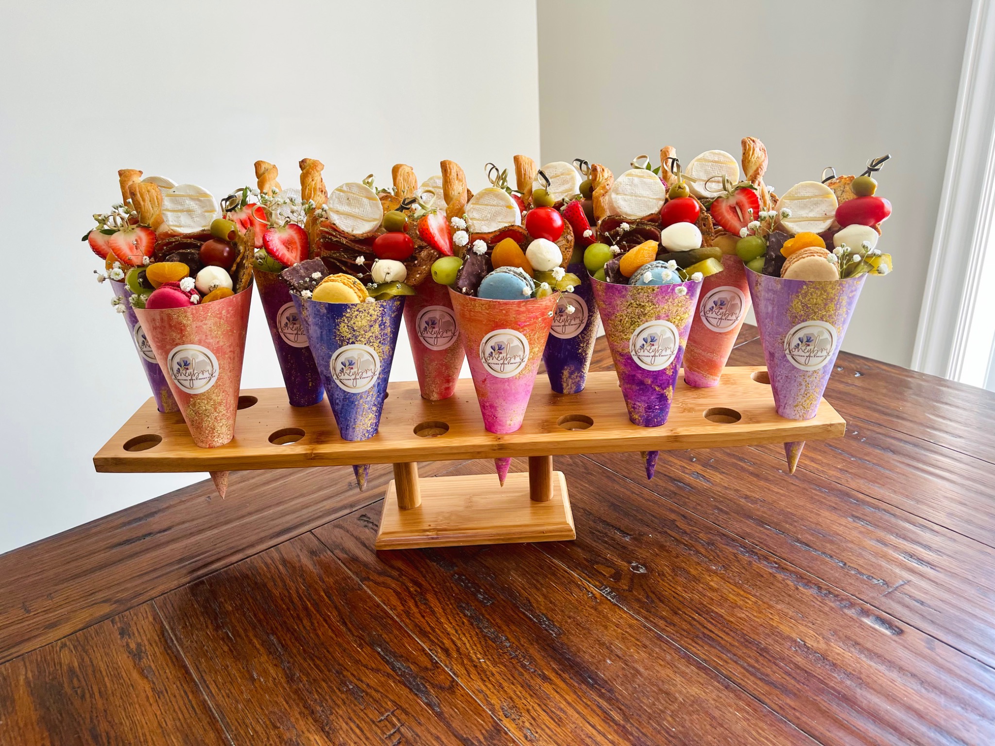 Honeybrie custom charcuterie cone